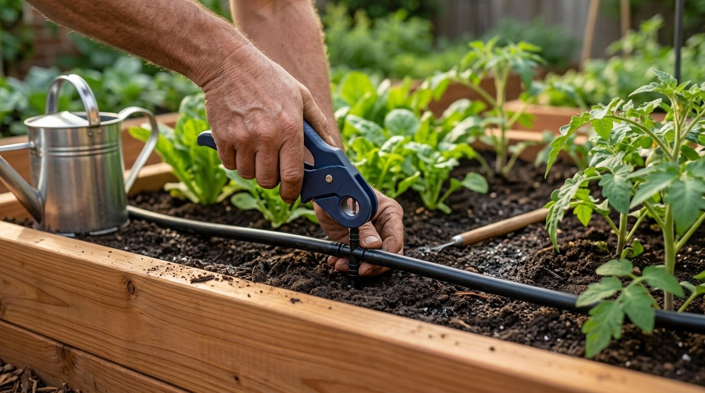 DIY drip irrigation setup home garden