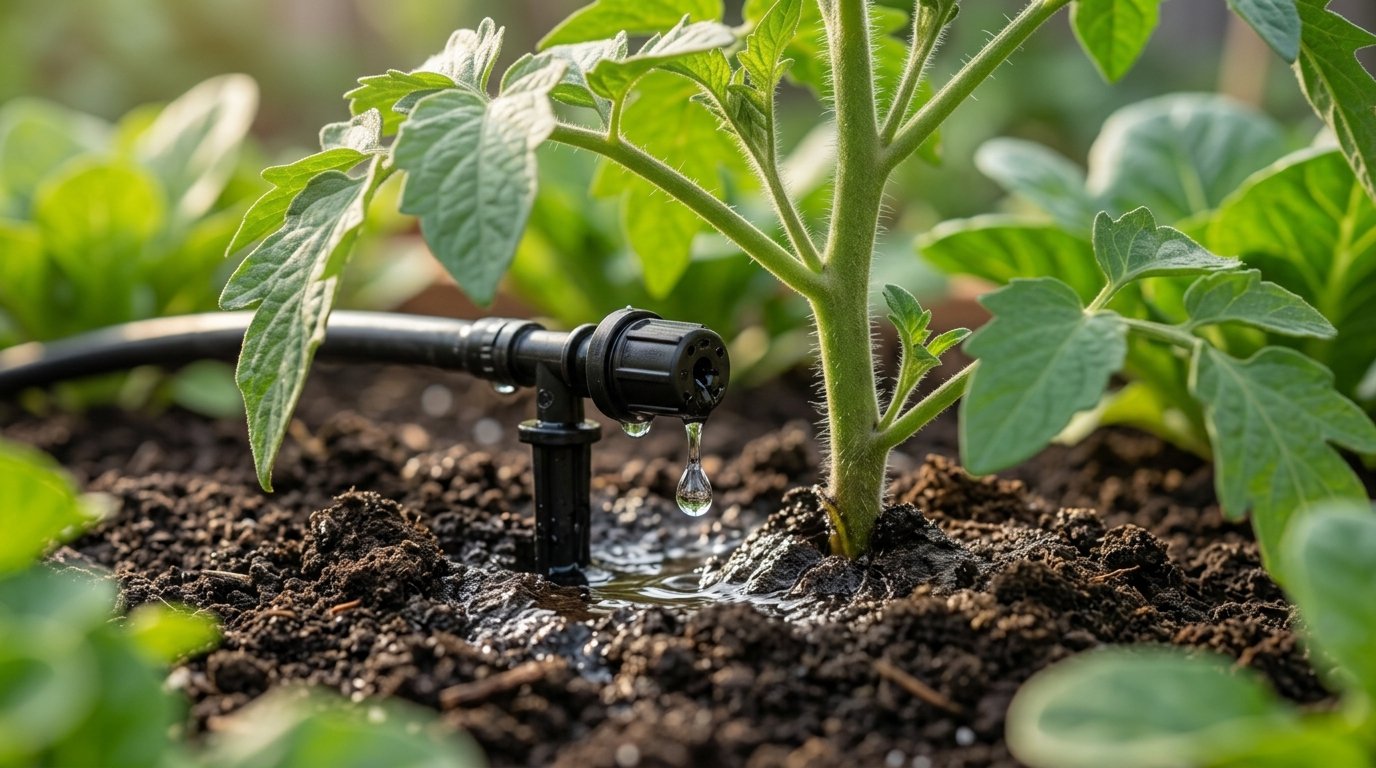 DIY drip irrigation setup home garden