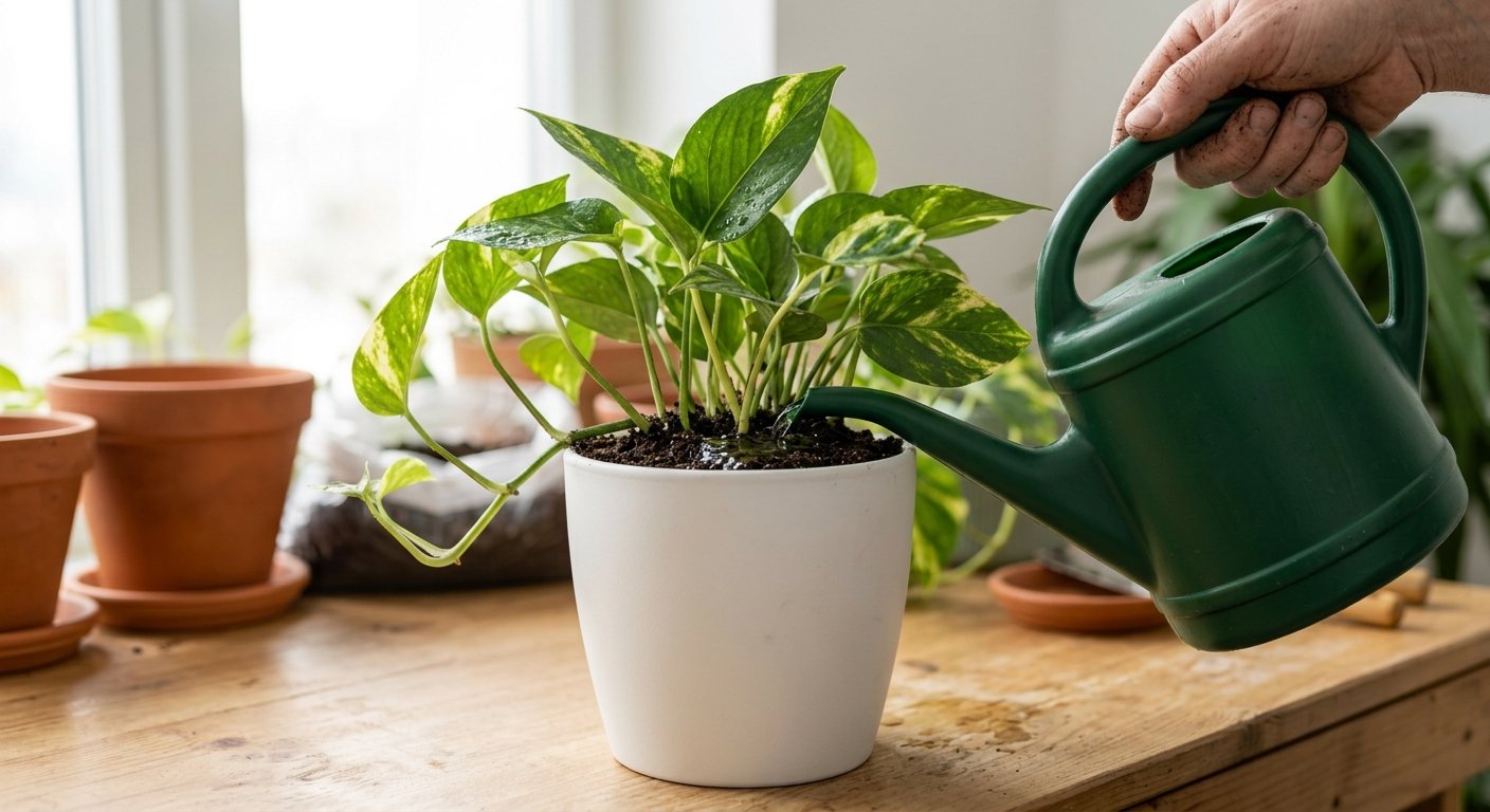 houseplant repotting step by step