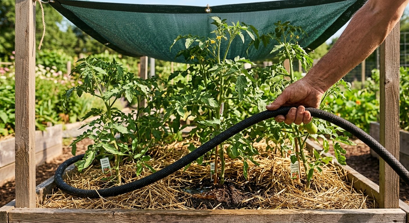 summer garden heat stress protection tips