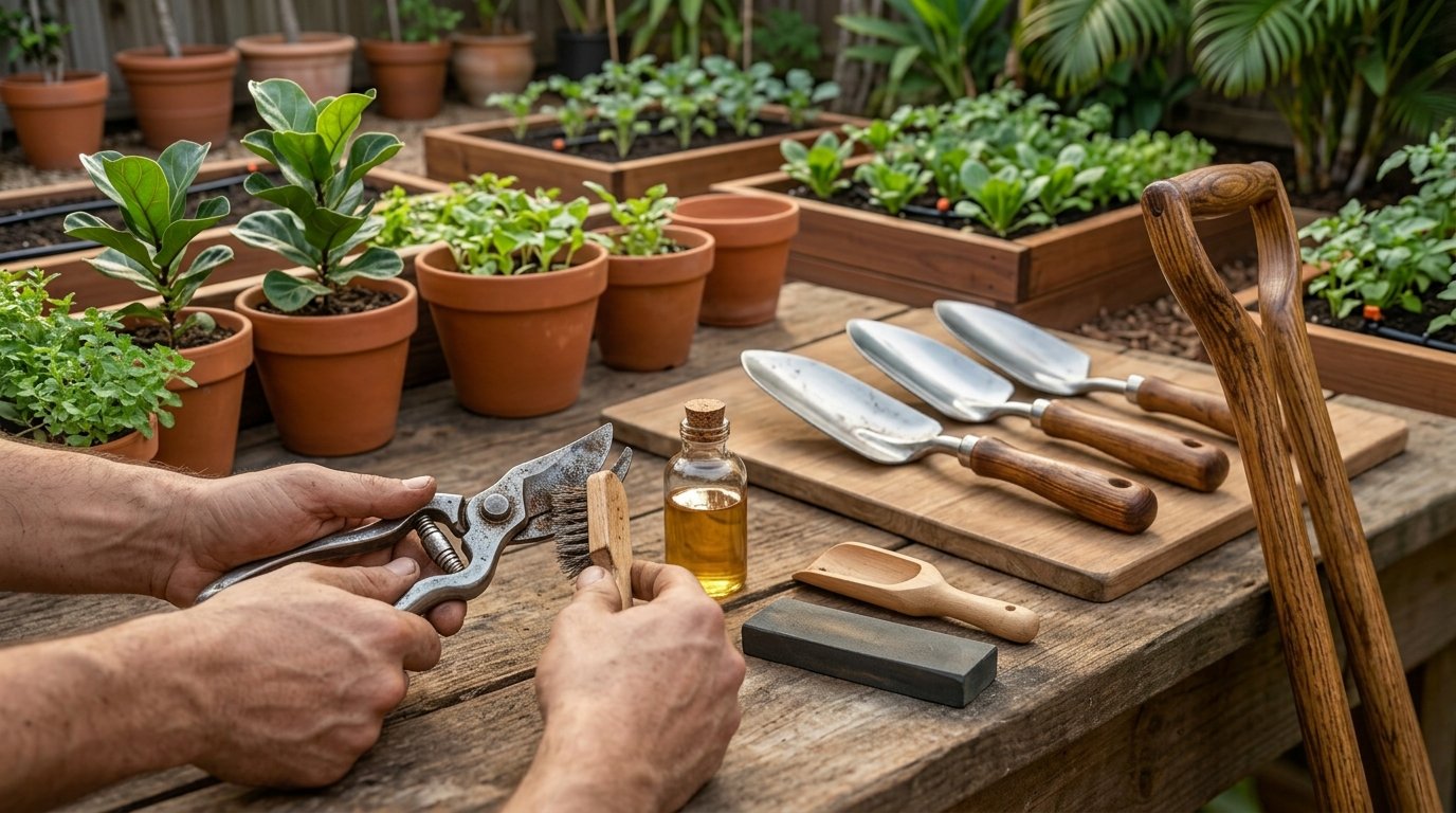 gardening tool cleaning and maintenance