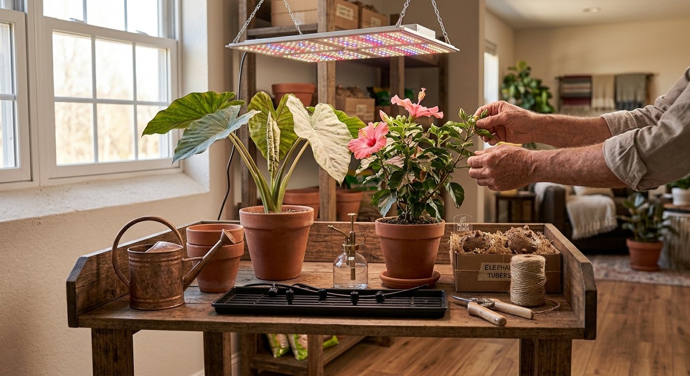how to overwinter tropical plants indoors