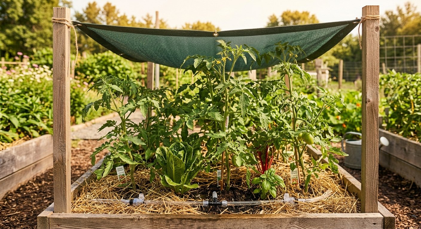 summer garden heat stress protection tips